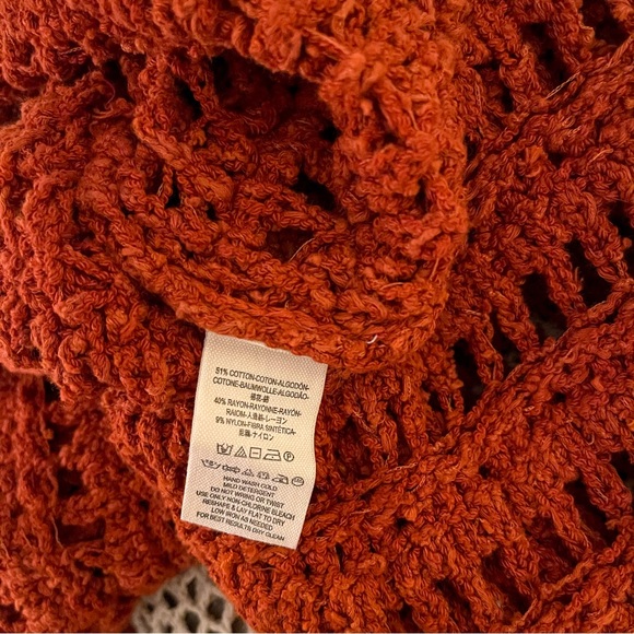 NWOT Free People Caught Up Bell-Sleeve Crochet Sweater - Picture 7 of 12